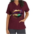 thumbnail image 2 of QIPOPIQ Women's All Over Print, V-Neck Scrub Top with Pockets - Comfortable Work Uniform Clearance, 2 of 6