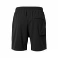 thumbnail image 3 of Besolor Men's Summer Cargo Shorts Drawstring Elastic Waist Wide Leg Casual Loose Workout Athletic Short Pants with Pocket(Large,Black), 3 of 7