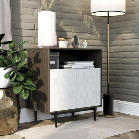 CosmoLiving by Cosmopolitan Olivia Storage Cabinet, Gray Oak
