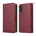 thumbnail image 2 of Dteck Wallet Case for Galaxy S23 FE 5G,Samsung S23 FE 5G Case,Zipper Wallet Pocket PU Leather Handbag Card Holder Slots Wrist Strap Flip Protective Phone Cover,winered, 2 of 6