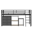 thumbnail image 6 of Zimtown Twin Size Low Loft Bed with Toy Storage and Shelf, Floor Bunk Bed Frame with LED Light, Black, 6 of 9