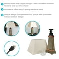 thumbnail image 2 of Sunnydaze Contemporary Natural Slate with Copper Trim and Fabric Cream Shade Accent Indoor/Outdoor Weather-Resistant Table Lamp, 2 of 9