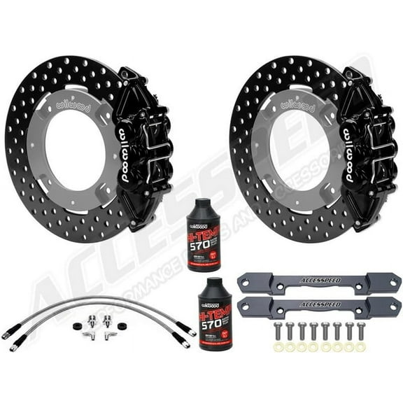 Wilwood Rear UTV Big Brake Combo with Black Calipers, Drilled Rotors & Brake Fluid for 2020-2023 Polaris RZR PRO XP