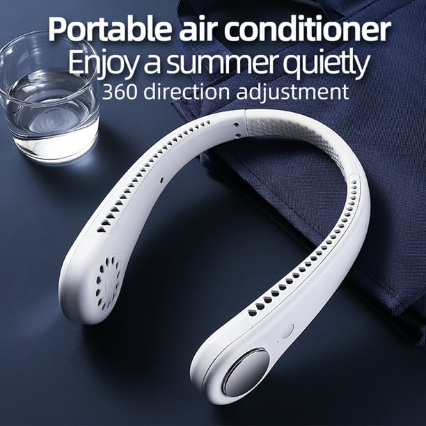 Ventilateur Portable, Ventilateur de Cou Portable Mini Ventilateur Cou  Silencieux Mains Libres, Ventilateur Cou sans Feuilles Réglable à 360°, 3  Vitesses pour Les Activités Intérieures Extérieures
