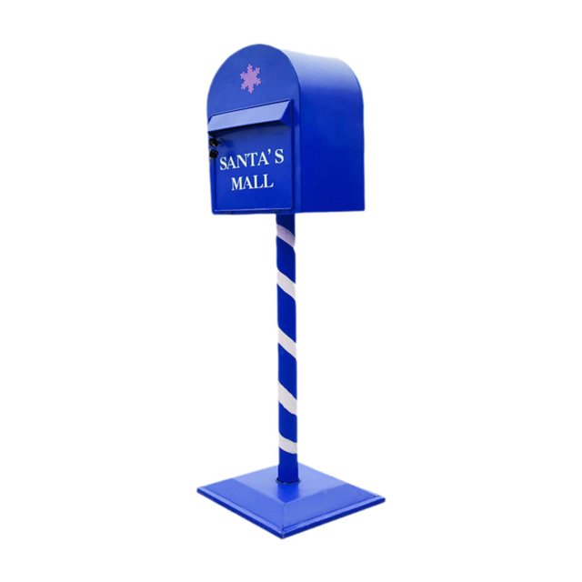 Elodie Metal Holiday Mailbox Accessory for Santa Mail, 47 Inches Tall for , , Stores, Blue