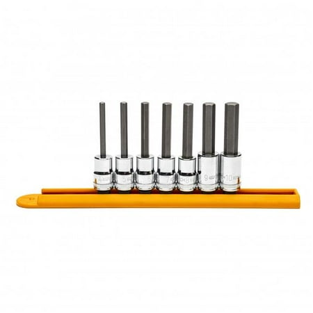 

0.37 in. Drive Mid Length Hex Bit Metric Socket Set - 7 Piece