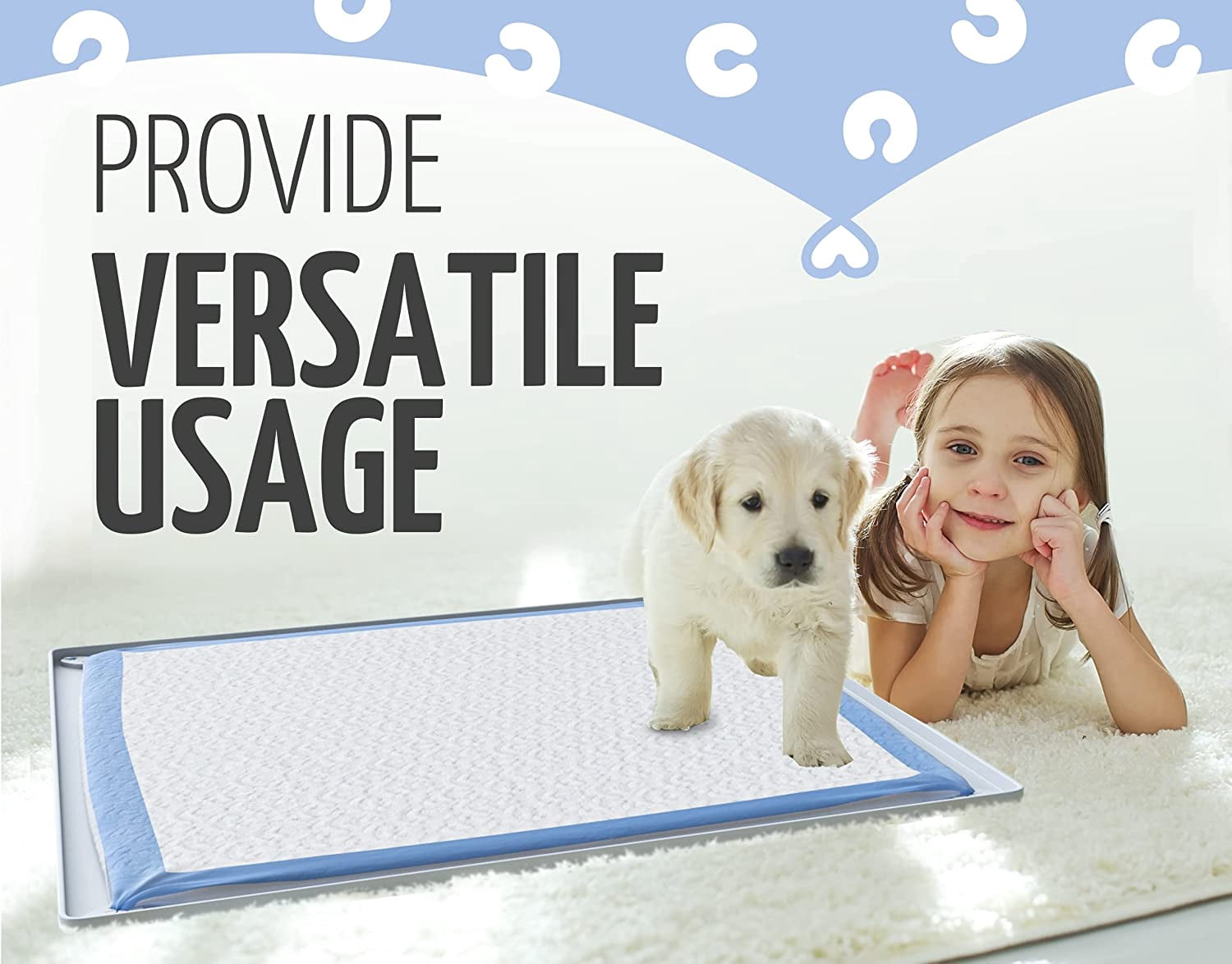 Skywin Pee Pad Holder - No Spill and Leaks Silicone Puppy Pad Holder, Secure 30 x 23 Inches Pee Pad, Grey