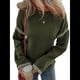 thumbnail image 3 of Suéteres para Mujer, Cuello Redondo Liso, Corte Holgado, Larga, Punto en Contraste, Jersey, Tops Verde S, 3 of 8