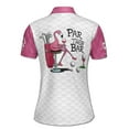 thumbnail image 3 of Custom Name Pink Golf and Par Then Bar Flamingo Women's Polo S-5XL, 3 of 7
