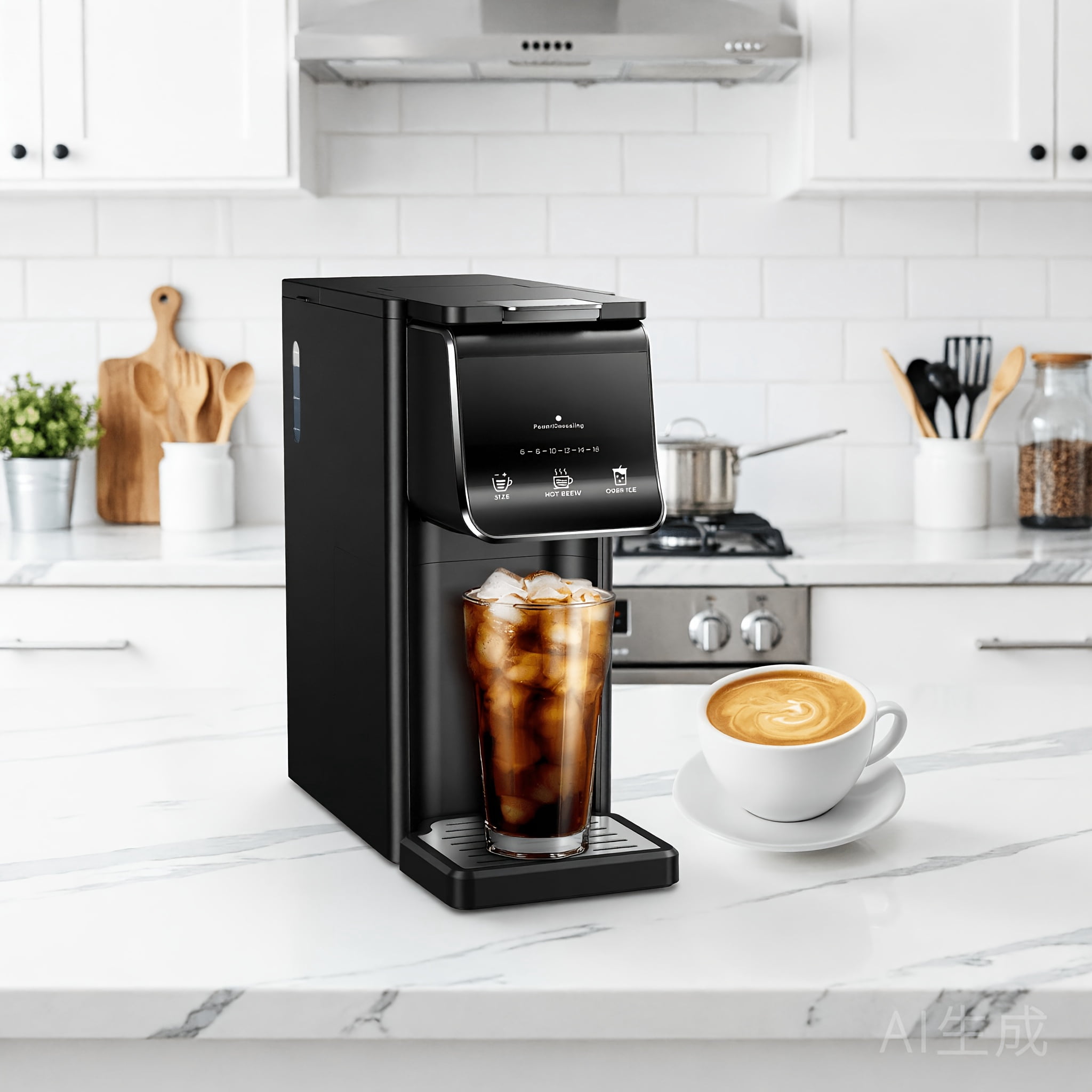 Fanruina single serve coffee maker supports both K cup pods and ground coffee with bold brew setting