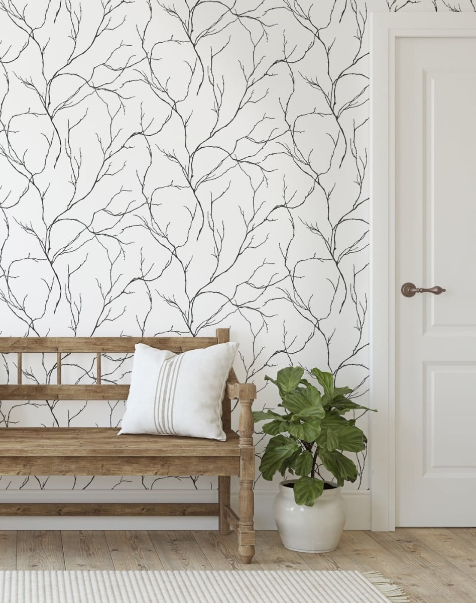 NextWall Delicate Branches Peel and Stick Wallpaper