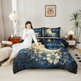 thumbnail image 4 of Manfei Boys Girls Chic Floral Moon Bedding Comforter Set 2pcs,Bohemian Theme Twin Comforter Sets Microfiber,Starry Sky Breathable Bedding Set,Microfiber Bedroom Decor,Reversible, 4 of 8