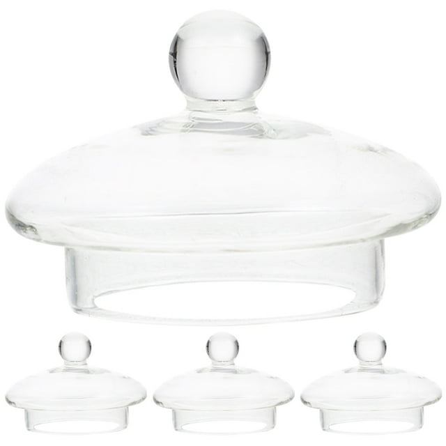 MasteelfCA 4Pcs Glass Tea Infuser Lids Household Teapot Covers Transparent Tea Kettle Covers Home Accessory