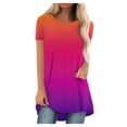 thumbnail image 3 of T-shirt Dégradé pour Femmes 2026 Été Tendance Manches Courtes Col Rond Ample Tunique, 3 of 6