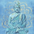 thumbnail image 2 of Warren, Annie 20x20 White Modern Wood Framed Museum Art Print Titled - Buddha on Blue II, 2 of 4