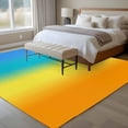 thumbnail image 5 of Rainbow Gradient Washable Living Room Rugs 6'x9', Abstract Blue Green Yellow Ombre Minimalist Low Pile Throw Large Area Rug Non-Slip Sturdy Edge Binding Carpet for Dining Room Kitchen Office, 5 of 9