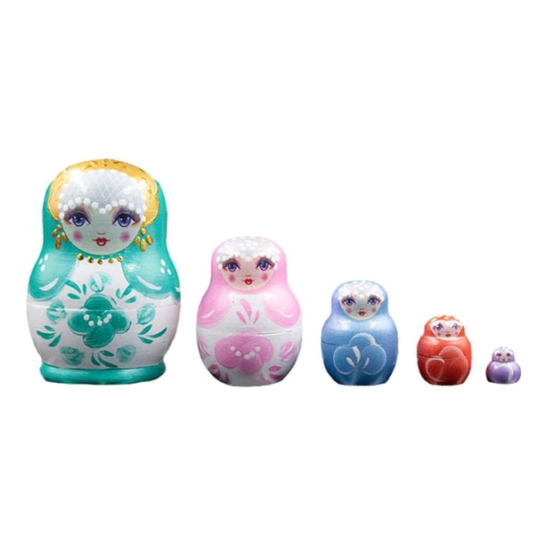 Muñeca de anidación rusa tradicional Matryoshka, juguetes para , regalo verde Zulema muñeca rusa de anidación