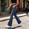 thumbnail image 6 of Zulora Women's High Waisted Bootcut Jeans Denim Pants with Zipper Button Pockets Stretchy Slim Fit Casual Outdoor Trousers for Women, 6 of 9