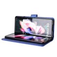 thumbnail image 6 of SaniMore for Samsung Galaxy Z Fold 4 7.6" PU Leather Case, Magnetic Closure Flip Wallet Cover with Wrist Strap Card Slot & Adjustable Kickstand All-Inclusive Protective Shell, Blue, 6 of 7