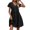 Black, variant on Women Dresses Under $10! Xqxayjr Women's Casual Summer Midi Sundress Button Down V Neck Trendy Holiday Vacation Dress A Line Short Sleeve Flowy Swing 2025 Wedding Guest Dresses