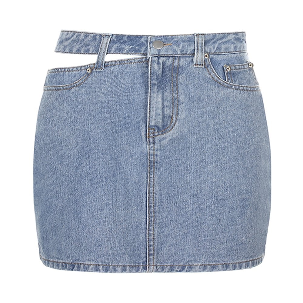 High waisted jean skirt grey hotsell