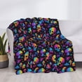 thumbnail image 3 of Rateoe rainbow color Skull mushroom Pattern Flannel Throw Blanket, Ultra-soft Blanket for Bed, Couch, Car, Hypoallergenic Anti-pilling blanket-50"x40"(Horizontal), 3 of 6