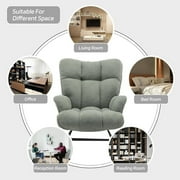 Nursery Rocking Chair Teddy, Upholstered Glider Rocker with High Backrest, Comfortable Stylish Accent Armchair with Padded Seat for Living Rooms, Bedrooms, Offices