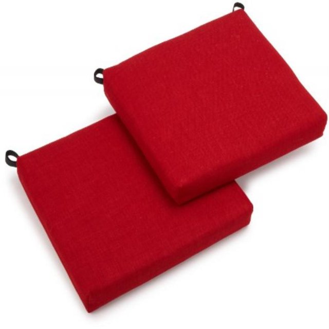 Coussin de Chaise en Polyester Filé 20 Pouces par 19 Pouces (Ensemble de Deux) - Paprika