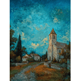 thumbnail image 1 of Qisvanset 12x16 Inch Mysterious Woman with Bluebirds Golden Leaves Canvas Painting Wall Art, 1 of 5