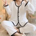 thumbnail image 1 of Pajamas Women's Autumn and Winter Bow Cardigan Flannel Sweet Home Suit, 1 of 6
