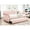 Pink, variant on Upholstered Pink Daybed With Trundle - Wood Frame, Stylish Velvet, Relaxing Arm Rest And Velvet Cover Solid Build, Modern Armrest Design,