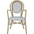 thumbnail image 3 of Safavieh Rosen Outdoor Patio Stacking Arm Chair, Set of 2 - Grey/White, 3 of 10