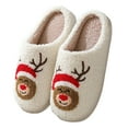 thumbnail image 2 of FAMTKT Men's And Women's Couple Shoes Flat Plushes Non-slip Home Shoes Linen Comfortable Platforms Slippers, Womens House Slippers, 2 of 3