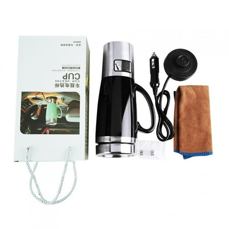 

12V Electric Water Insulated Car Mug Travel Heating Cup Kettle for Hot Coffee Milk Tea(Black)