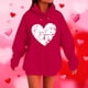 thumbnail image 1 of RKSTN Valentine's Day Hoodie for Women Oversized Valentines Heart Print Drawstring Hooded Sweatshirt Top Womens Casual Solid Plus Size Graphic Printed Loose Comfy Hood Fall Spring Clothes, 1 of 6