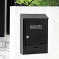 thumbnail image 2 of Buzón de pared con cerradura, moderno, fácil de instalar, para decoración del hogar, buzón para puerta de entrada exterior, residencial negro, 2 of 8