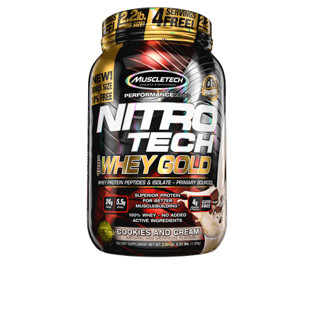 UPC 631656710441 product image for NitroTech Whey Gold  100% Whey Protein Powder  Whey Isolate and Whey Peptides  C | upcitemdb.com