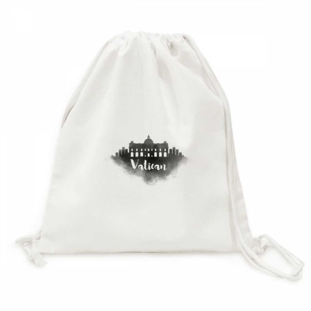 Vatican Italy Landmark Ink City Backpack Canvas Drawstring Reusable
