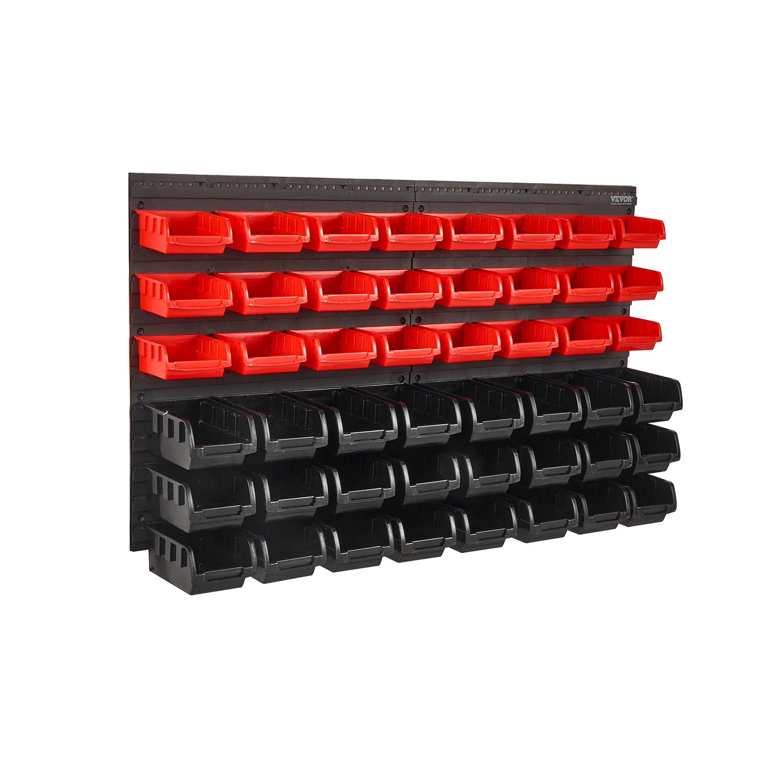 KFFKFF Wall Mounted Storage Bins Small Parts Organizer Garage Tool Rack 48 Bins