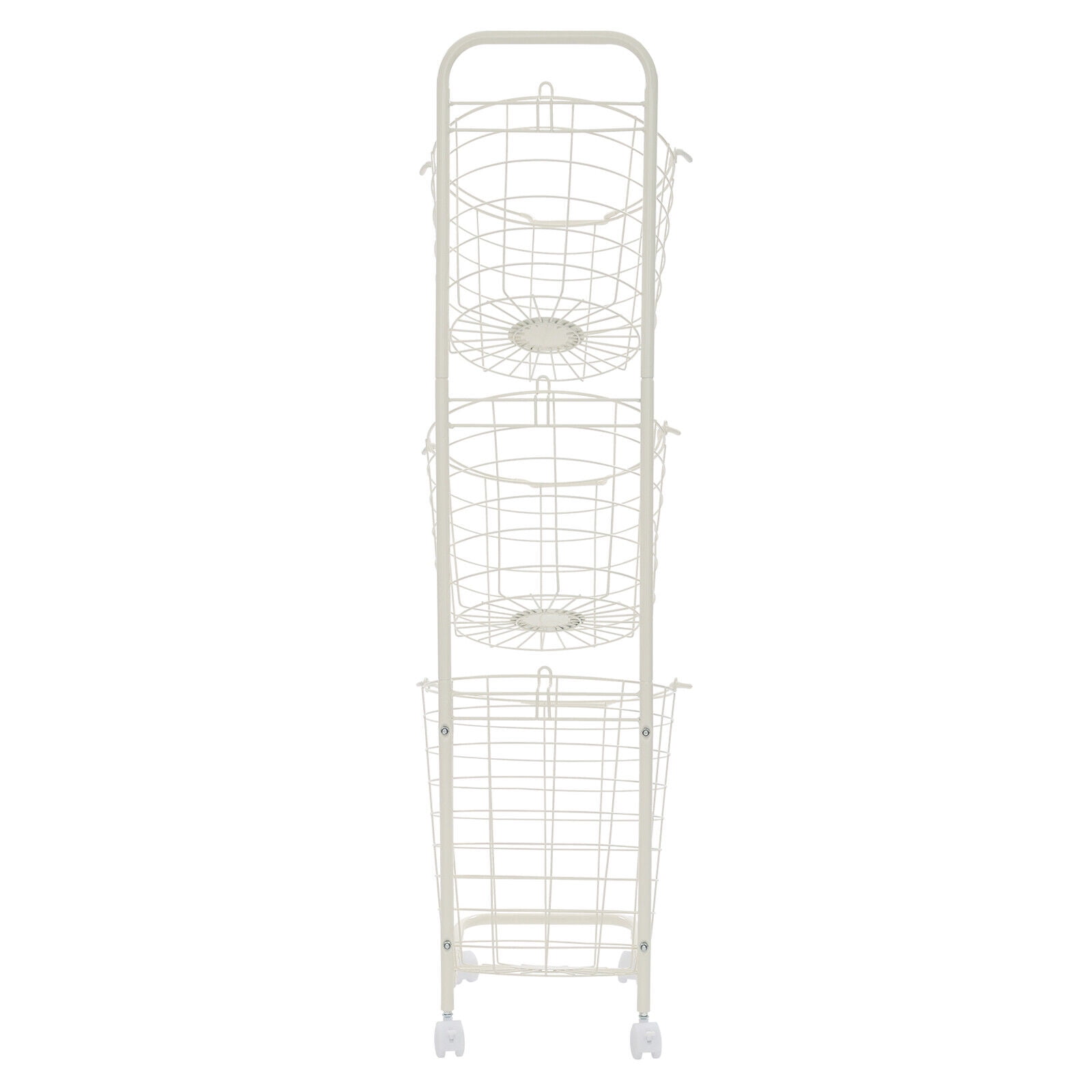 3-Tier Universal Wheels Laundry Hamper Cart Clothes with 3 Removable Basket