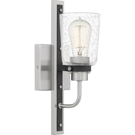 

Quoizel Axel 1-Light Brushed Nickel Wall Sconce with Clear Seeded Glass - Brushed Nickel