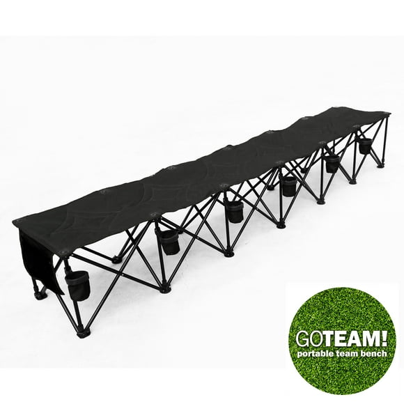 GoTEAM! Banc Pliant Portable 6 Places - Noir