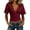 Wine, variant on ZZkhGO Women's Crop Tops Ruched V Neck Short Sleeve Solid Casual Fashion Summer Slim Tops, Wine XXL