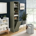 thumbnail image 2 of 64" Tall Bathroom Cabinet Slim Narrow Bathroom Floor Cabinet with 4 Adjustable Shelves And 1 Laundry Hamper For Living Room, 2 of 9