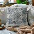 thumbnail image 6 of Boho Ethnic Pillow Covers 20x20 Inch Set of 2 Bohemian Carpet Throw Pillows Couch Navy Blue Grey Coral Floral Decorative Pillow Cases Farmhouse Home Decor Sofa Porch Patio Bed Room Outdoor, 6 of 6
