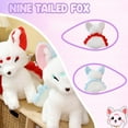 thumbnail image 5 of Pruboru Kitsune Plush, Lifelike Nine-Tailed Fox Stuffed Animals Toy Realistic Red Fox Plush Toy Cute Kyuubi Kitsune Plushie Dolls Gifts for Kids/14.9''x11.8''x7.8'' (Blue), 5 of 15