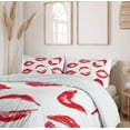 thumbnail image 6 of Ambesonne Kiss Duvet Cover Sets, Different Red Kiss Marks, 2-King, Red White, 6 of 6