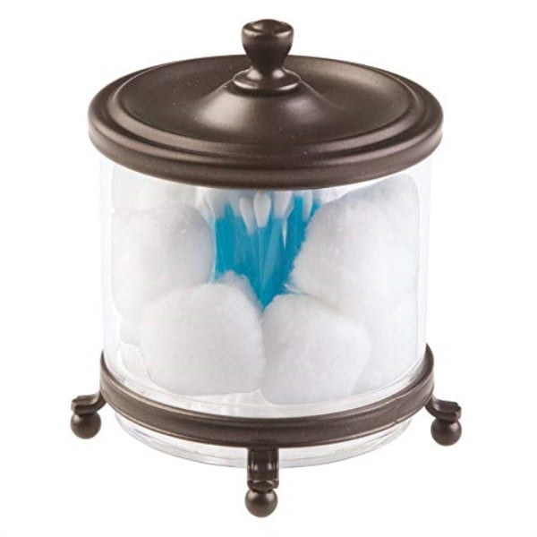 mdesign round bathroom vanity countertop divided storage ...