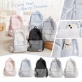 thumbnail image 7 of Star and Stripe Student School Backpack,Fresh Storage Bookbag and Casual Travel Daypack for Campus,Classes,Commuting,Weekend Trips and Everyday Use,White, 7 of 7
