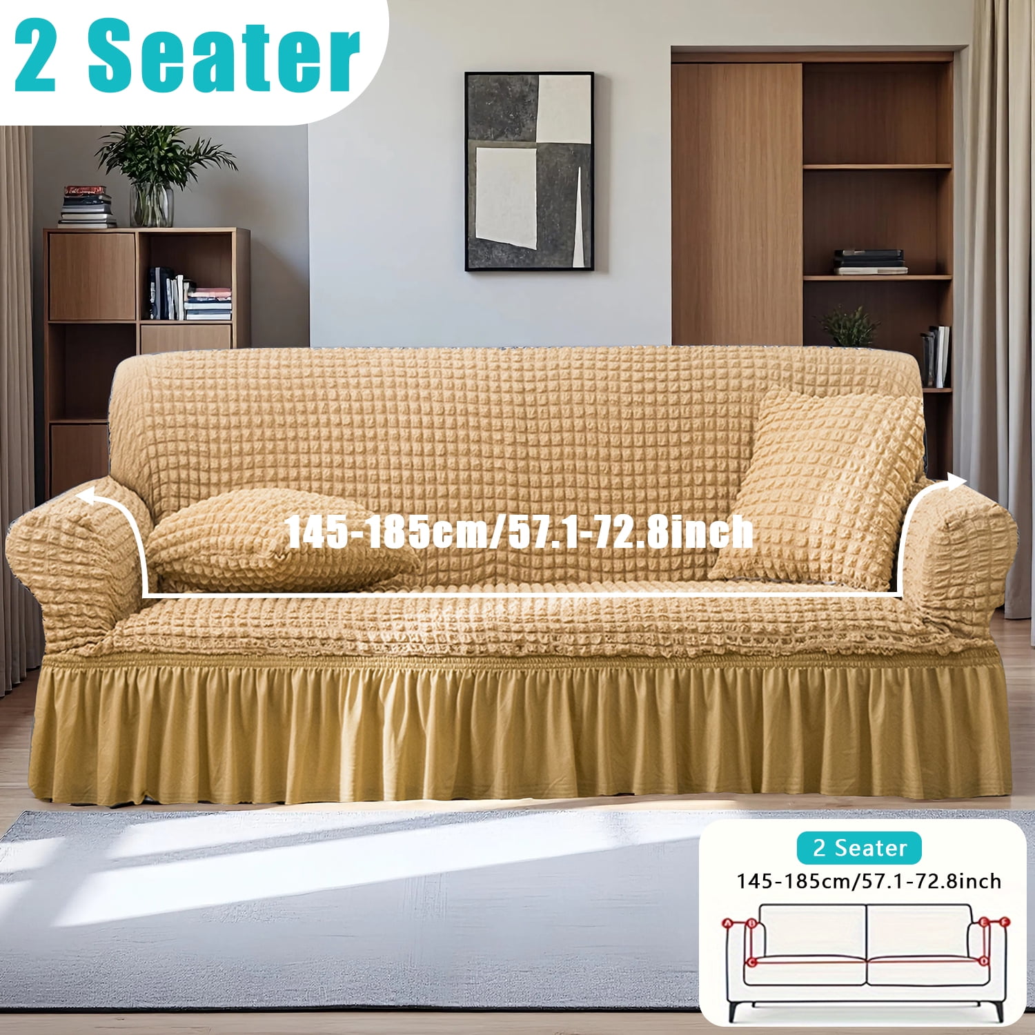 Non-slip Sofa Cover, Reusable Dust-Proof Protector for 1-4 Seater Couches, Indoor & Outdoor Use Weather Resistant Cushions